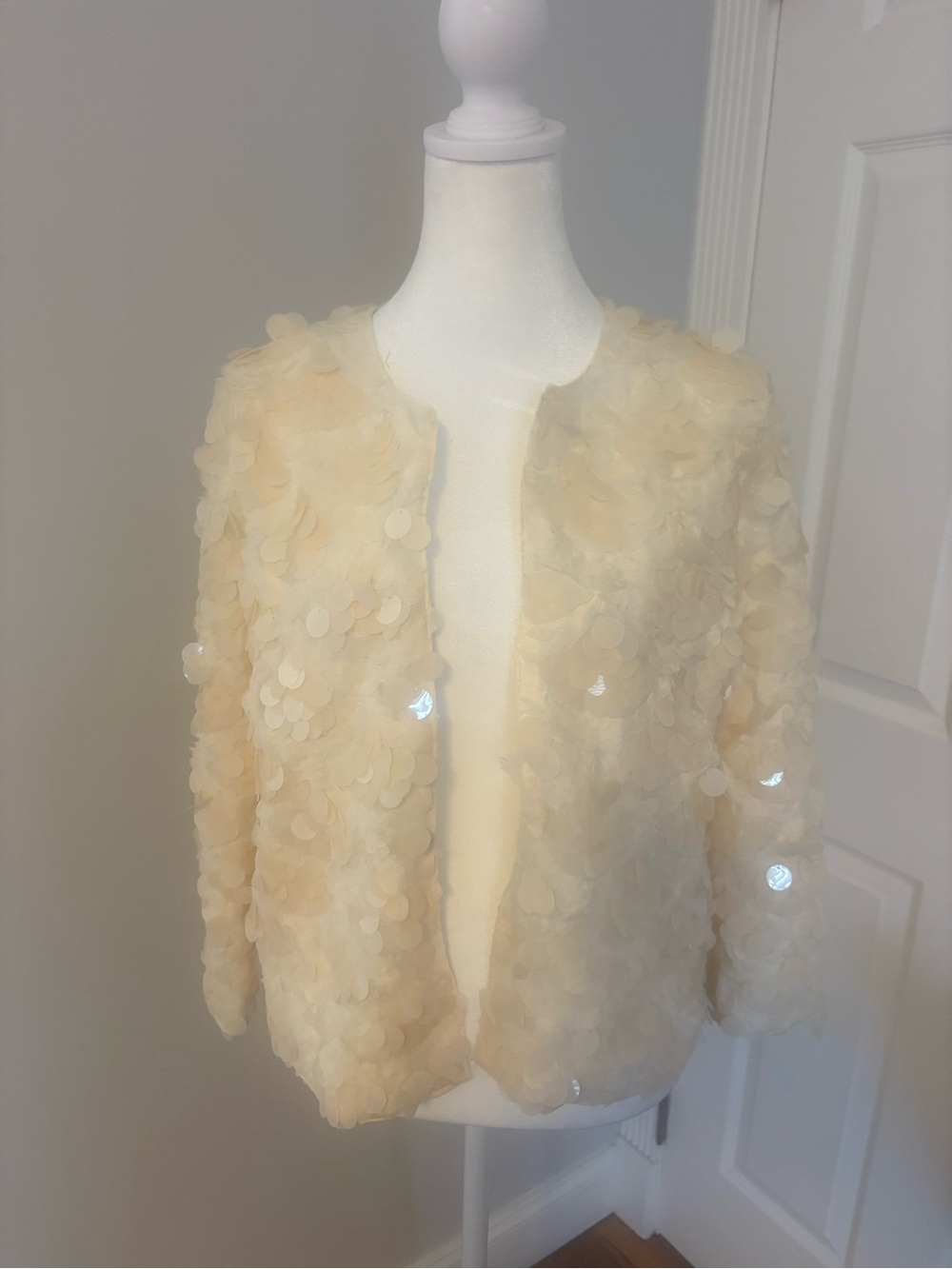 Dolce Cabo Ivory Sequin Petal Jacket